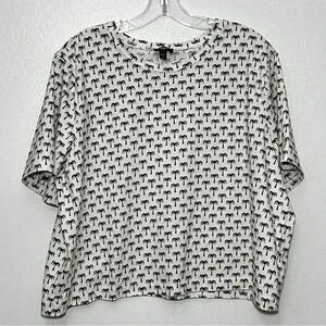 EXPRESS RELAXED Palm Tree Cropped Tee | size XL